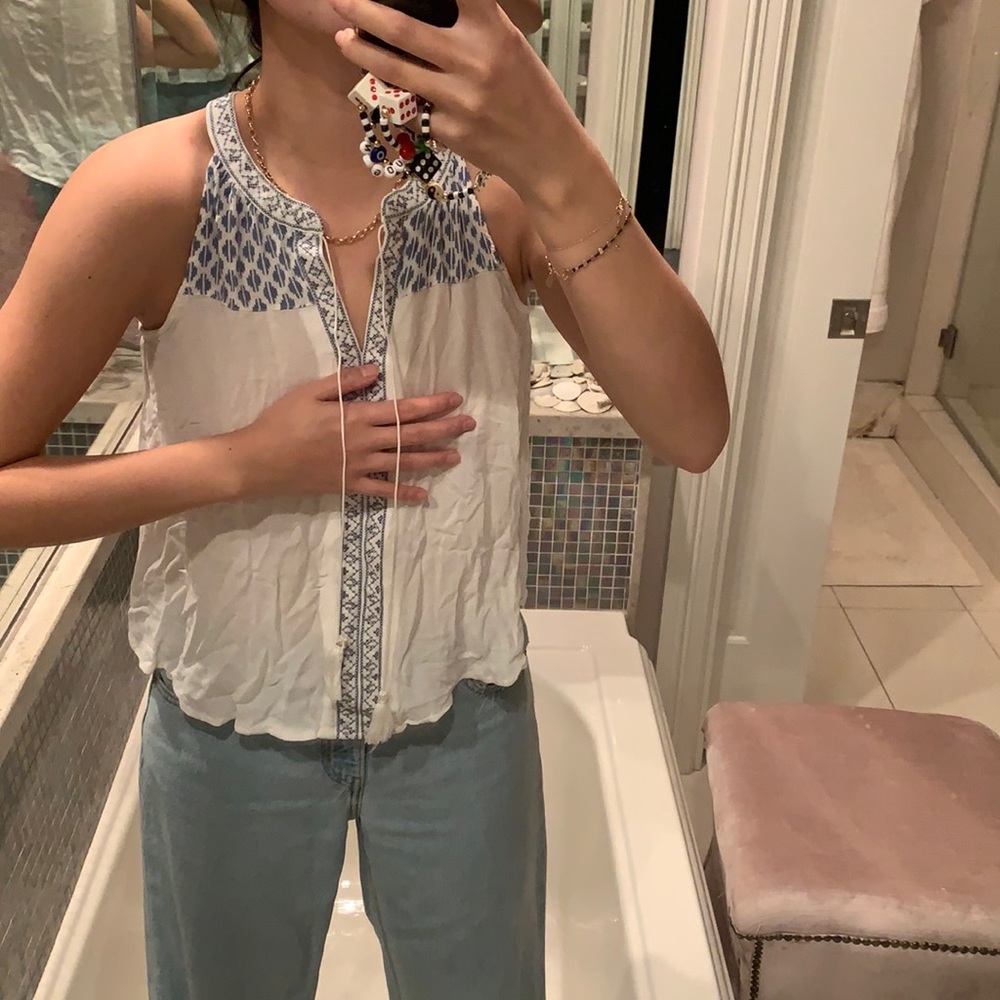 SALE Sleeveless Tie Blouse